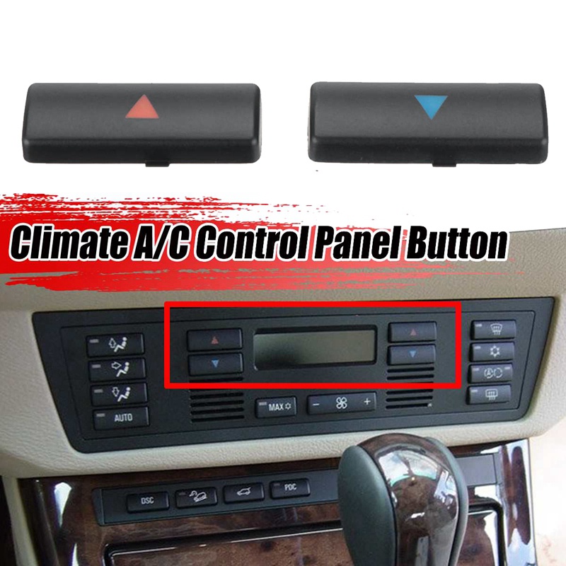 Set 2 Ốp Nút Công Tắc Điều Khiển Nhiệt Độ Máy Điều Hòa Xe Hơi BMW X5 E39 E53 525I 530I 540I M5 64116924315
