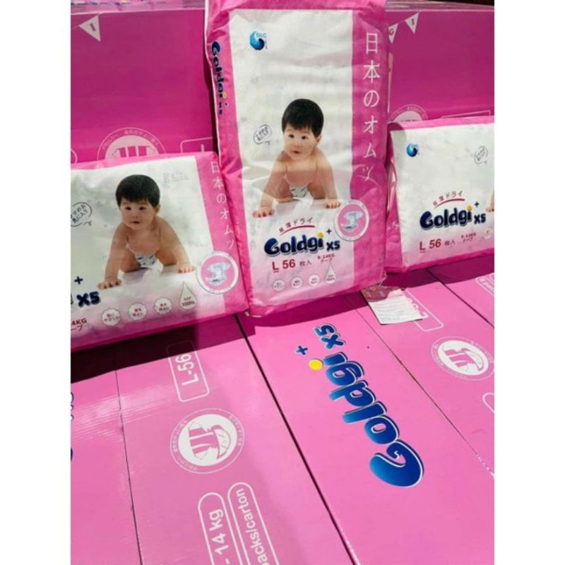 Bỉm Goldgi+/Goldgi X5 dán/quần NB92/S84/M60/M66/L48/L56/XL44/XXL32