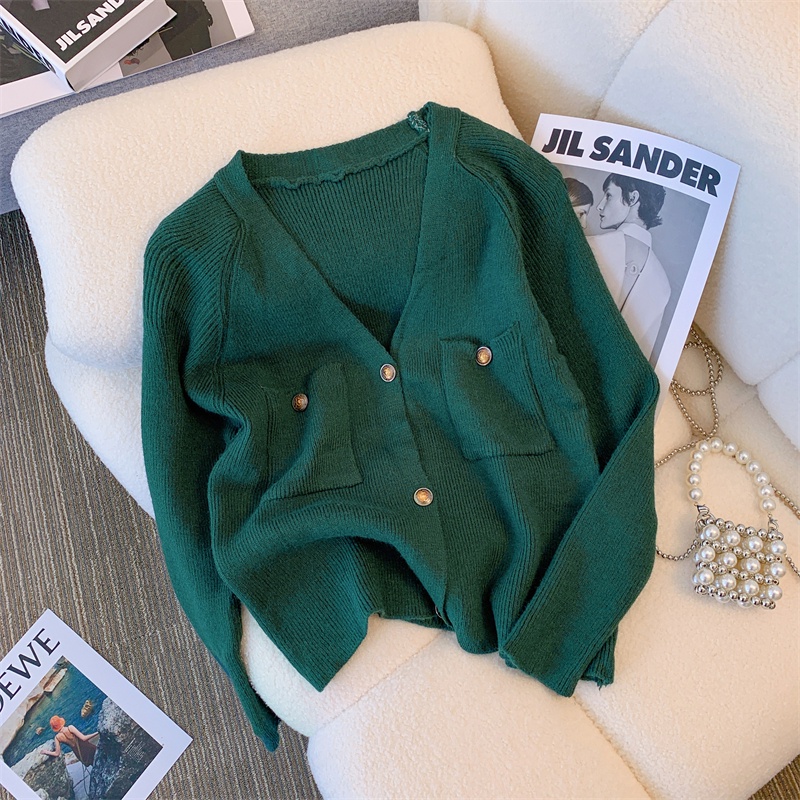 [ORDER] Áo Len cardigan Trơn Cúc Vàng -  Áo Khoác Len Phong Cách Hàn Quốc Công Sở AO075 ICC Official Store có Big Size