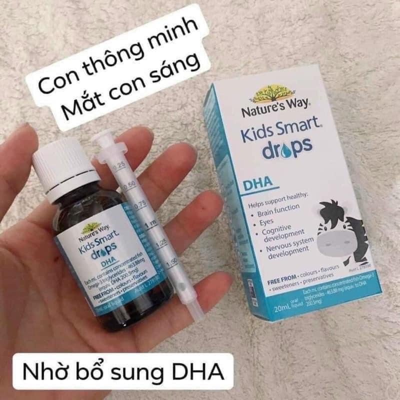 Siro thông minh Nature's Way Kids Smart Drop DHA 20ml 1m+ giúp bé sáng mắt phát triển não bộ toàn diện