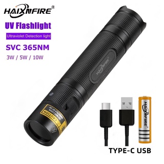 Đèn Pin Tia Cực Tím HaixnFire SV005 UV 365nm Cổng USB Màu Đen Tiện Dụng