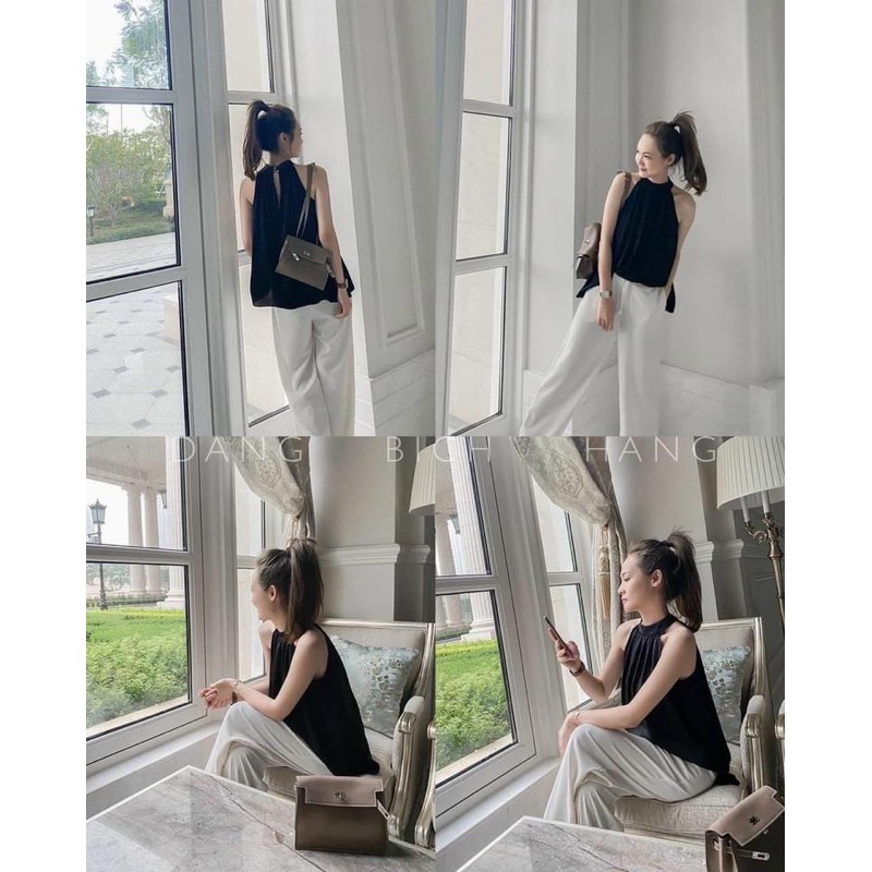 SET ÁO YẾM ĐEN MIX QUẦN SUÔNG ĐŨI TRẮNG | BigBuy360 - bigbuy360.vn