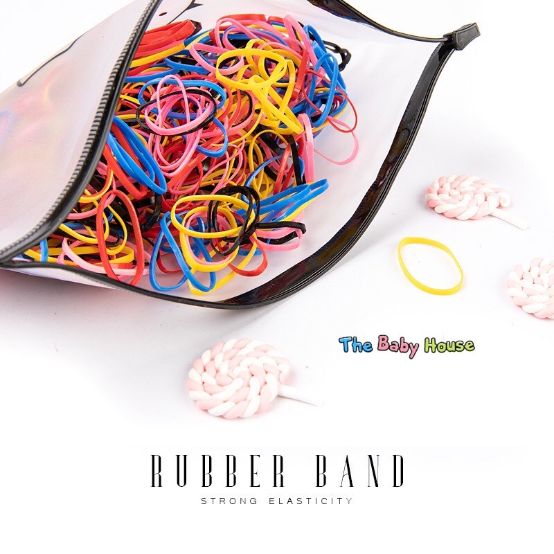 Thun Buộc Tóc  𝐅𝐑𝐄𝐄𝐒𝐇𝐈𝐏 Set Chun Buộc Tóc ComBo Túi Zip Thun Buộc Tóc Hàn Quốc Cho Bé