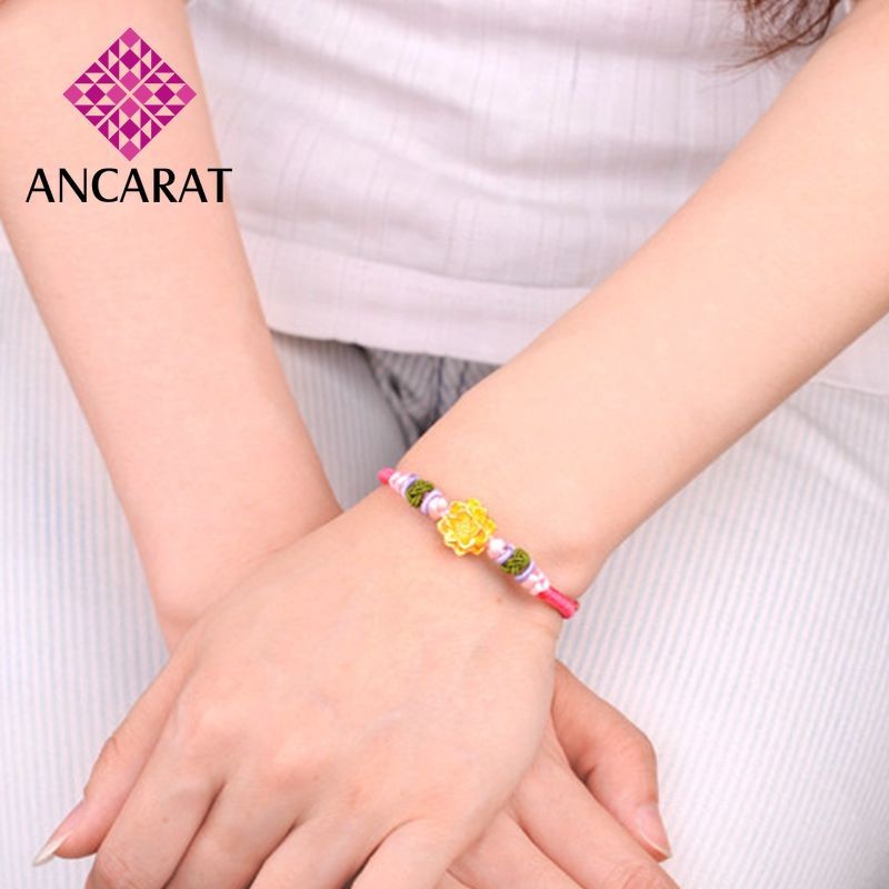 ANCARAT - Charm Hoa Sen - Miễn phí tết vòng tay Handmade