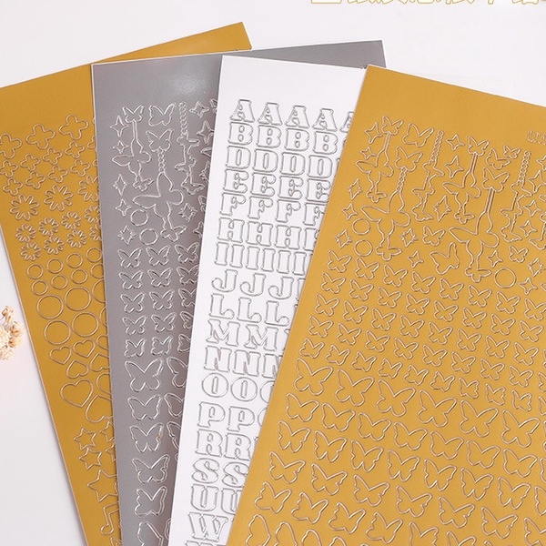 Zanmo tờ nhãn dán sticker trang trí toploader dập nổi họa tiết sáng tạo