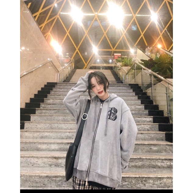 [VIDEO ẢNH THẬT]Áo Khoác Loang Chữ B Unisex Nam Nữ Form Rộng Phong Cách Ulzzang Chất Nỉ Ngoại