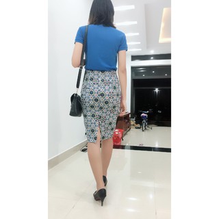 Chân váy bút chì họa tiết