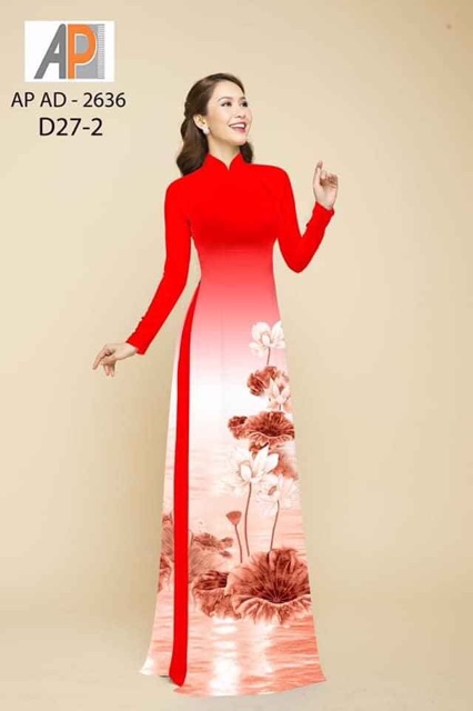 Vải áo dài hoa sen