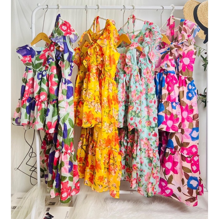 Set đồ đôi mẹ bé voan tơ siêu nhẹ siêu xinh