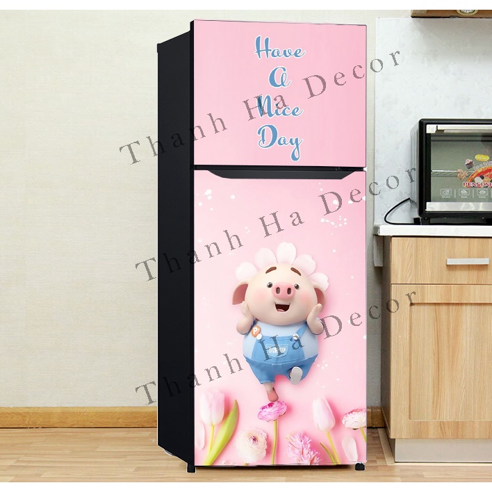 Decal dán Tủ Lạnh Pig 2022 chất liệu cao cấp
