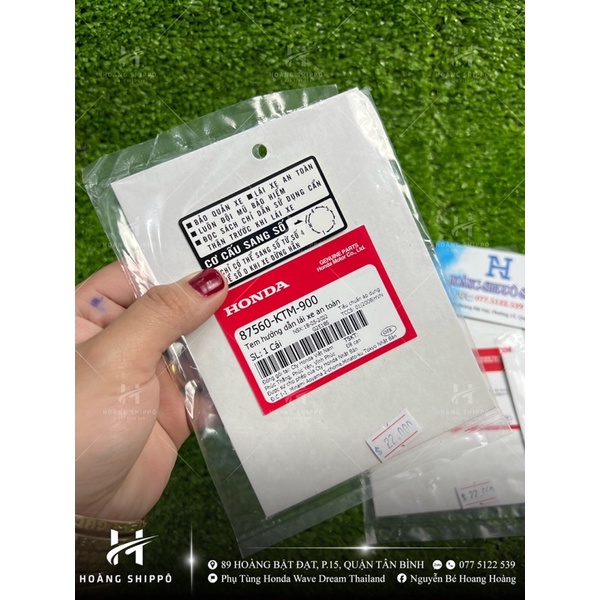 Bộ 4 miếng tem thông số wave Zx chính hãng Honda