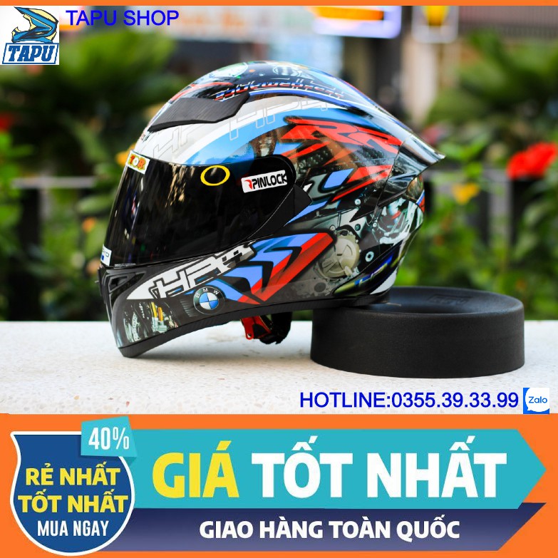 [FREESHIP] MŨ BẢO HIỂM FULLFACE ROC 1 KÍNH - ROYAL M138B LÊN TEM BMW HP4