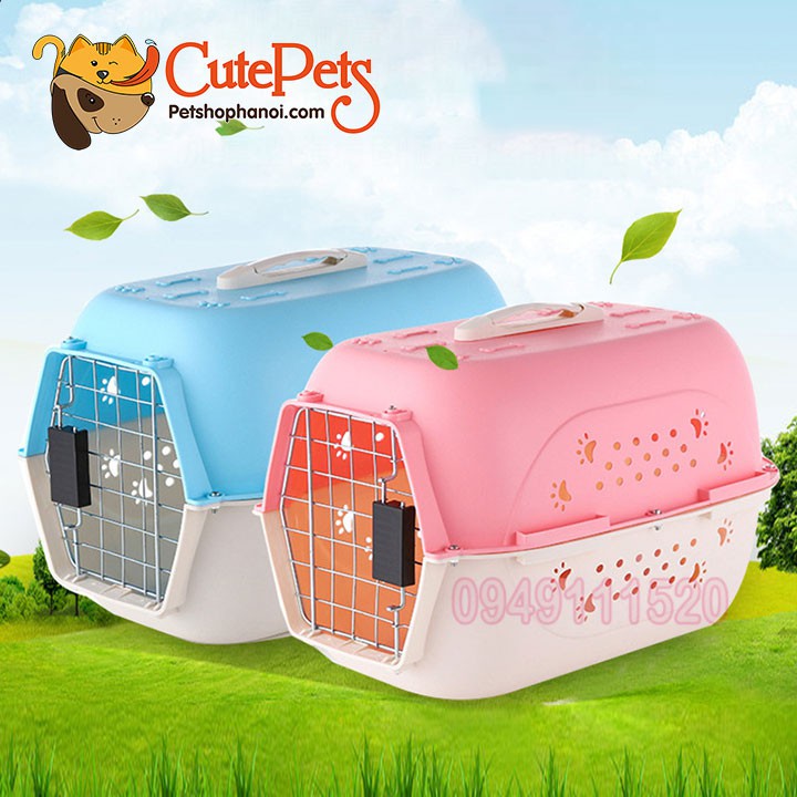 Lồng vận chuyển hàng không 50x32x32cm hình chân cún - Cutepets