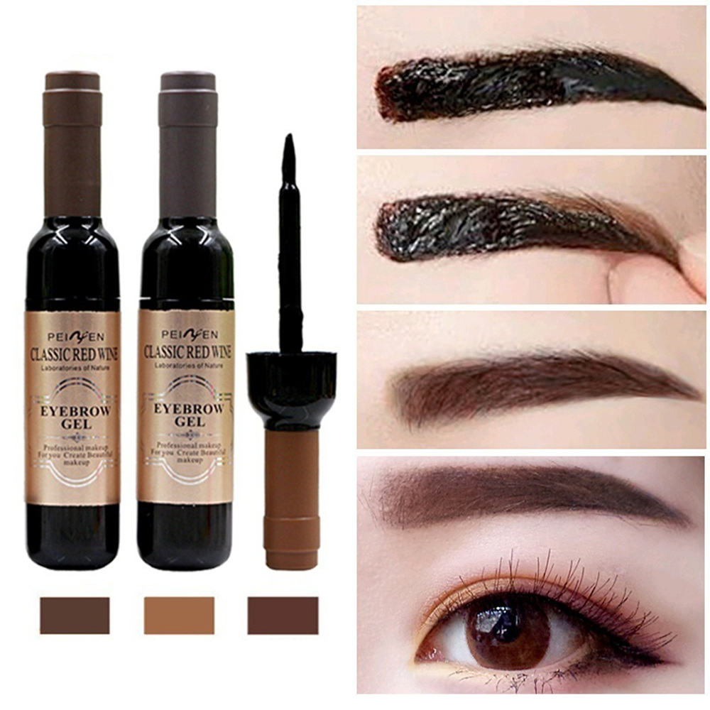 [Hàng mới về] Gel nhuộm lông mày dạng lột trang điểm tự nhiên thiết kế hình chai rượu vang 3 màu tùy chọn