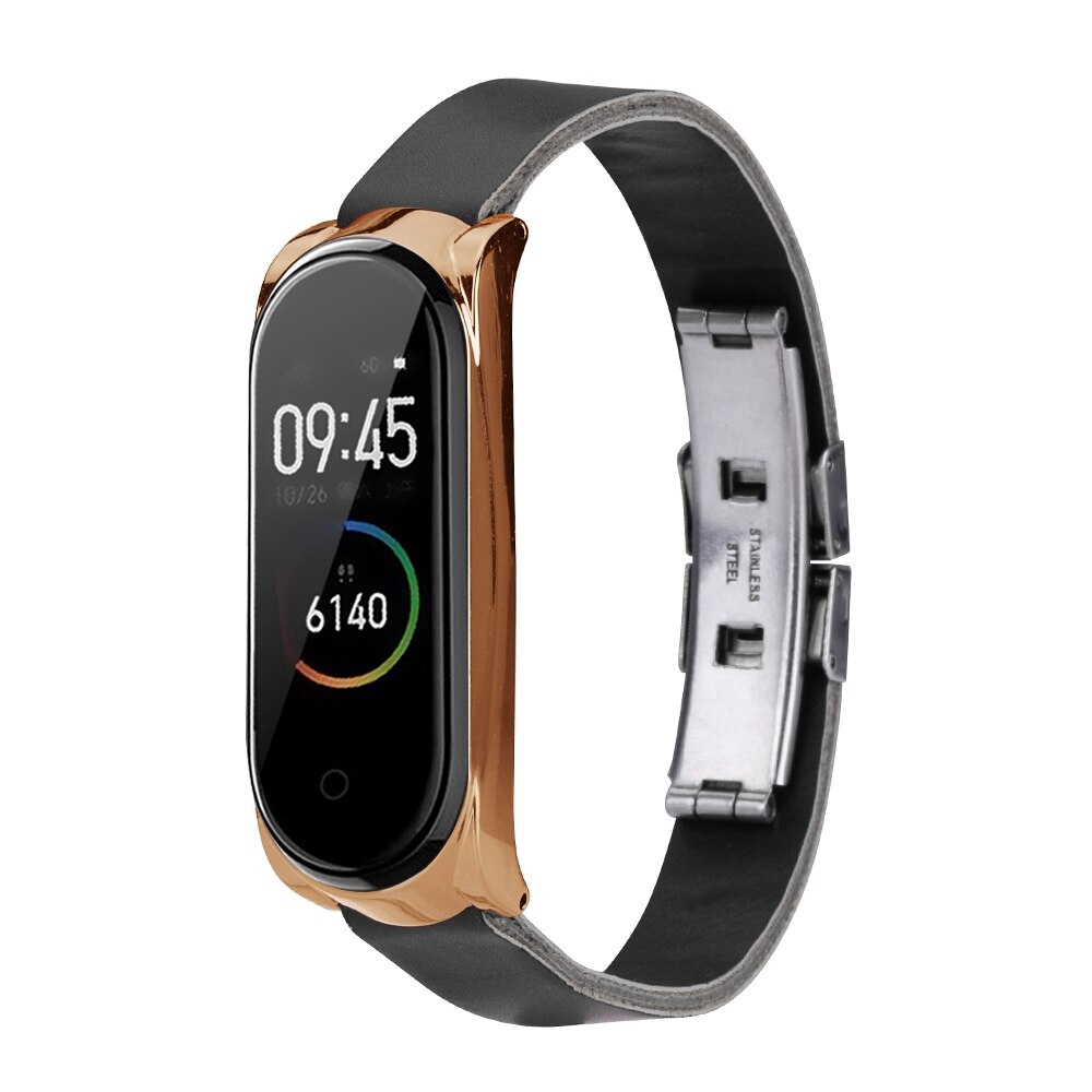 Dây Đeo Thay Thế Chất Liệu Da Thiết Kế Nhiều Lỗ Thời Trang Cho for Xiaomi Mi Band 6 5 4 3