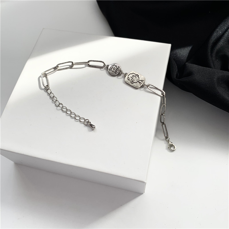 Vòng tay bằng kim loại trang sức thời trang Harajuku Retro cá tính