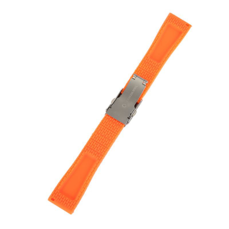 Silicone Rubber Watch Strap Band Deployment Buckle Waterproof Watchband