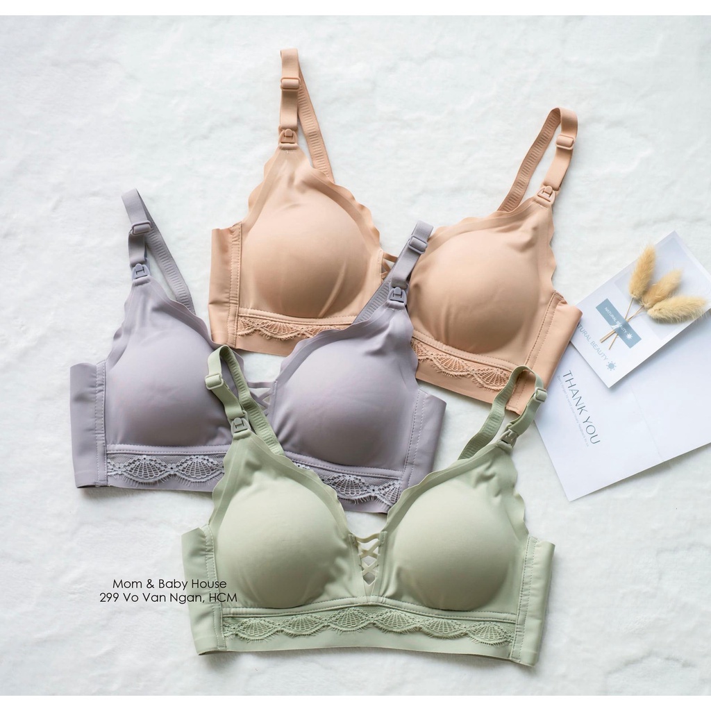 EVERMOM | Áo lót bầu và sau sinh đúc su chân ren siêu mềm mát - A117