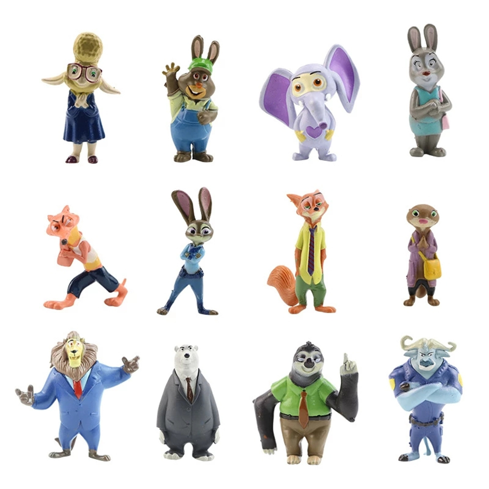 Set 12 Mô Hình Nhân Vật Phim Hoạt Hình Zootopia Bằng Pvc