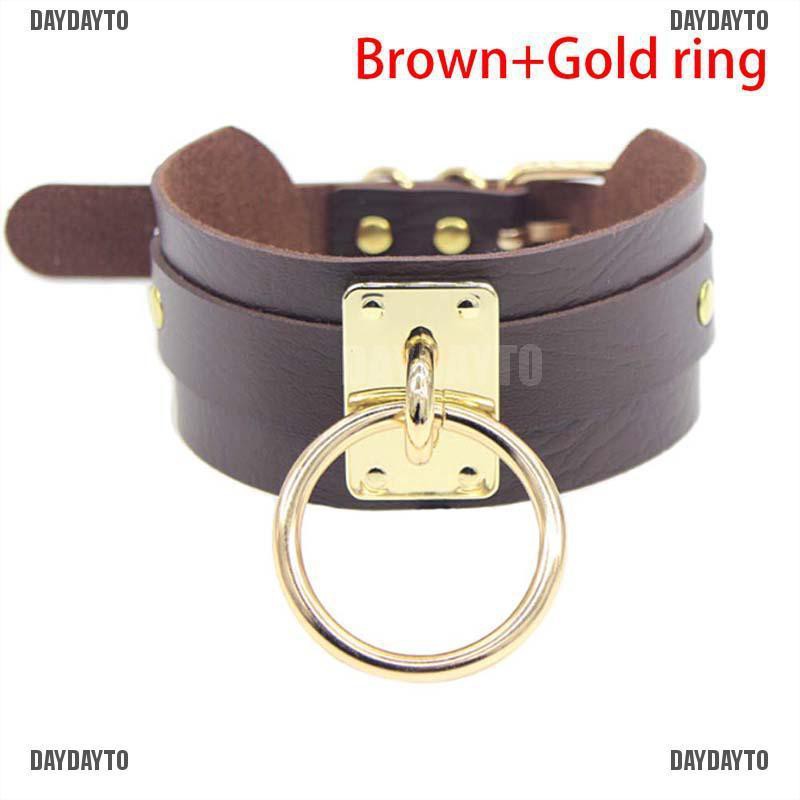 Vòng Cổ Choker Da PU Bản Rộng Phong Cách Gothic Punk Cho Nữ