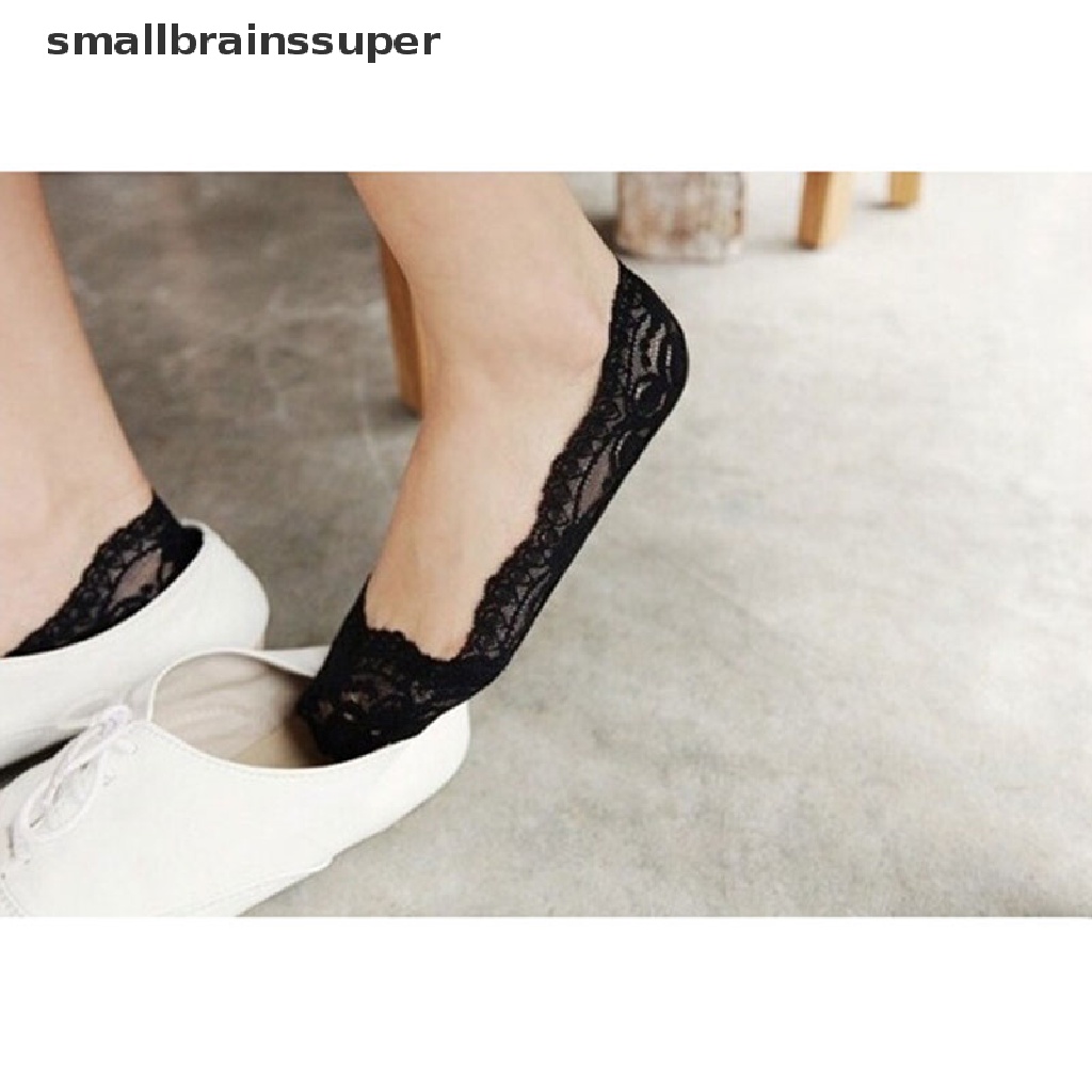 Vớ cotton ren cổ thấp chống trượt không hằn vết dành cho nữ