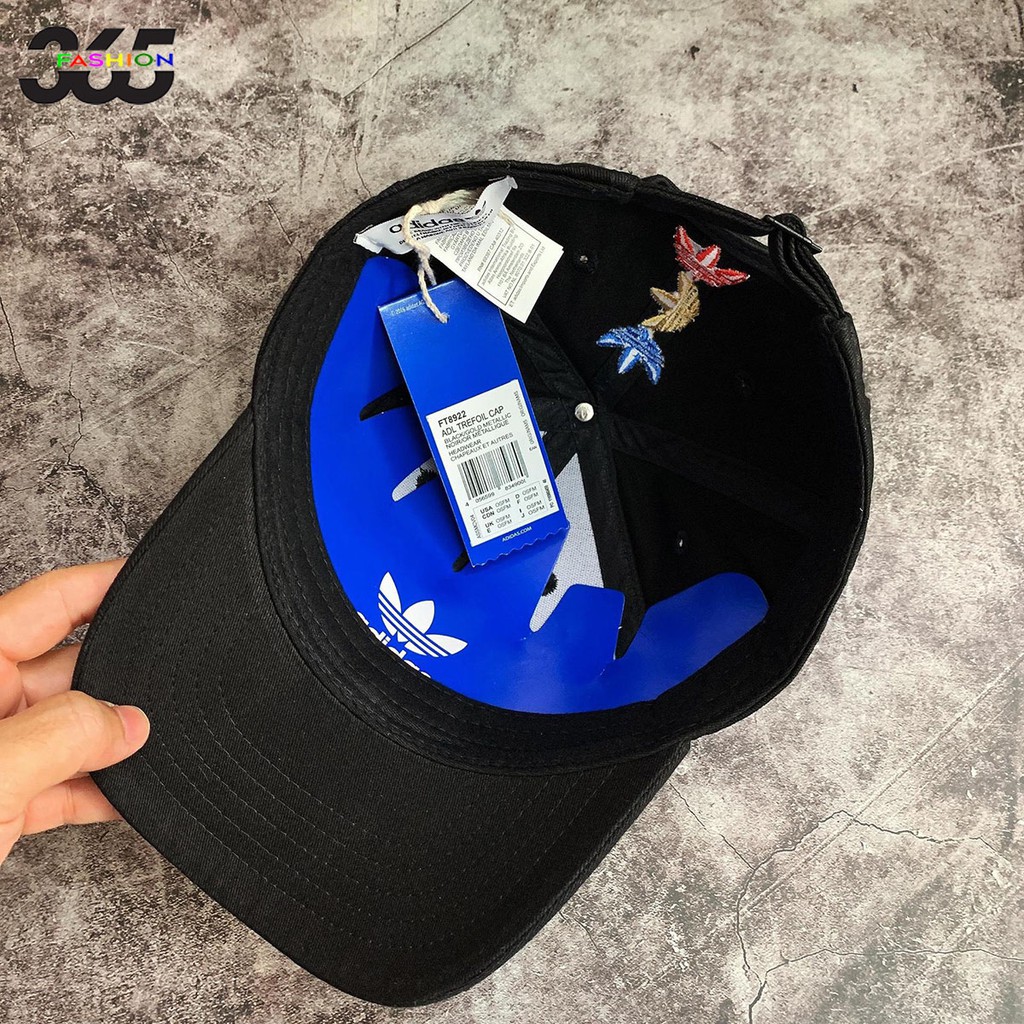 Mũ Lưỡi Trai Đen Big Logo Vàng - Màu In Sắc Nét - Chuẩn Auth - Giá Rẻ - TREFOIL BASEBALL CAP BIG LOGO BLACK FT8922