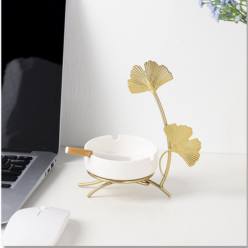 Gạt tàn thuốc lá khung kim loại hình cây Bạch Quả ⚡FREE SHIP⚡ phong cách Bắc Âu lịch lãm, sang trọng