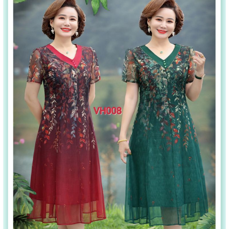 VÁY ĐẦM TRUNG NIÊN GIÁ TỐT ĐẦM 8 MẢNH TUỔI TRUNG NIÊN KIỂU VÁY ĐẦM TRUNG NIÊN DỰ TIỆC - ĐẦM ĐƯỢC NHẬP KHẨU 100%