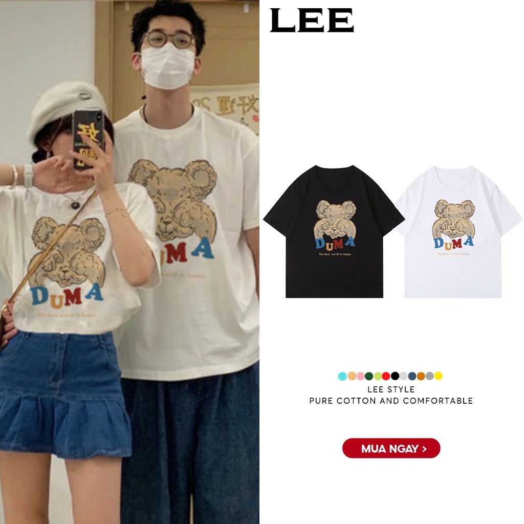 Áo thun unisex nữ tay lỡ form rộng , áo phông cổ tròn form rộng tay lỡ unisex cotton Lee in họa tiết