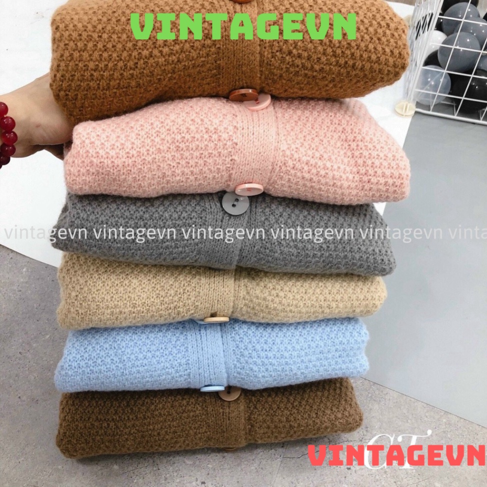 Áo Khoác len Cardigan gạo Dài Tay Dễ Thương Học Sinh/ Áo Len Dài Tay vintagevn | BigBuy360 - bigbuy360.vn