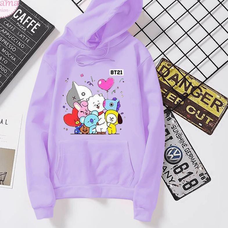 Áo Hoodie Dài Tay In Hình Nhân Vật Bt21 Dành Cho Fan Bts