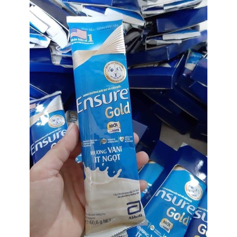 [Mã 55FMCGSALE giảm 8% đơn 500K] Set 10g sữa Ensure Gold gói 60g Cà phê Và hạnh nhân