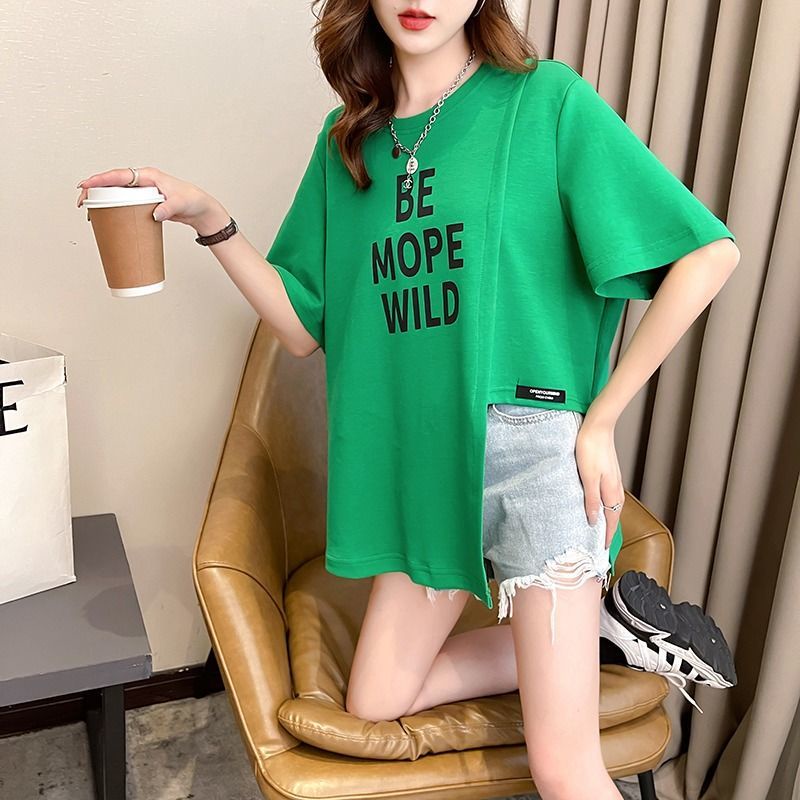 Áo Thun Nữ Ngắn Tay Một Mảnh / Hai Mảnh Dáng Rộng Thời Trang