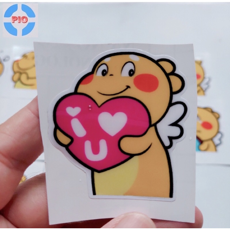 Tem Sticker Dập Nổi Khủng Long Cute Biểu Cảm Dễ Thương