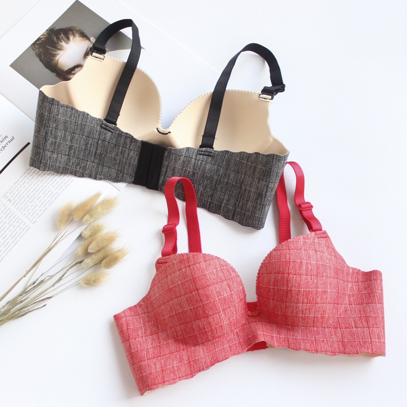 Áo Ngực Nữ Su Đúc Không Gọng Kẻ Ô Vuông Cực Xinh Hieu Store24h - Y003
