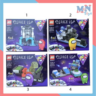 Bộ 4 hộp Lego Among Us 2021 xếp hình lắp ráp 57001 cỡ trung cho bé mẫu mới nhất Space Us