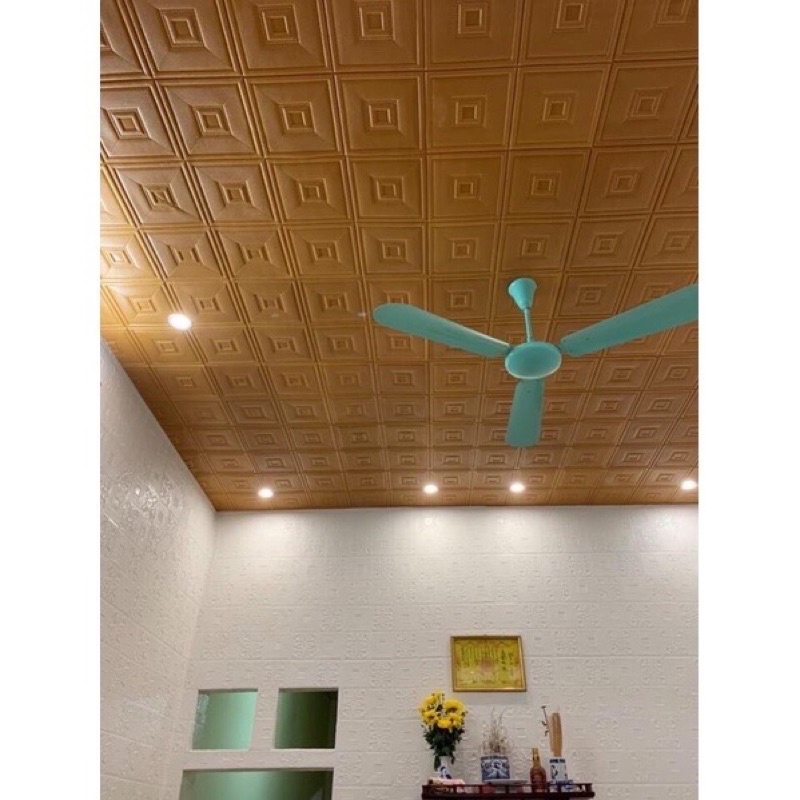 Xốp dán tường 3D Giả Da Dán Trần 60x60 dầy 7li hàng cao cấp keo sẵn bóc dán, giá rẻ nhất thị trường