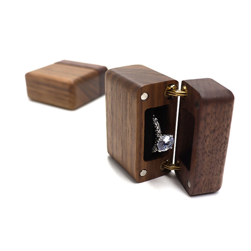 Hộp Gỗ Đựng Nhẫn Chống Bụi Phong Cách Vintage Ốp