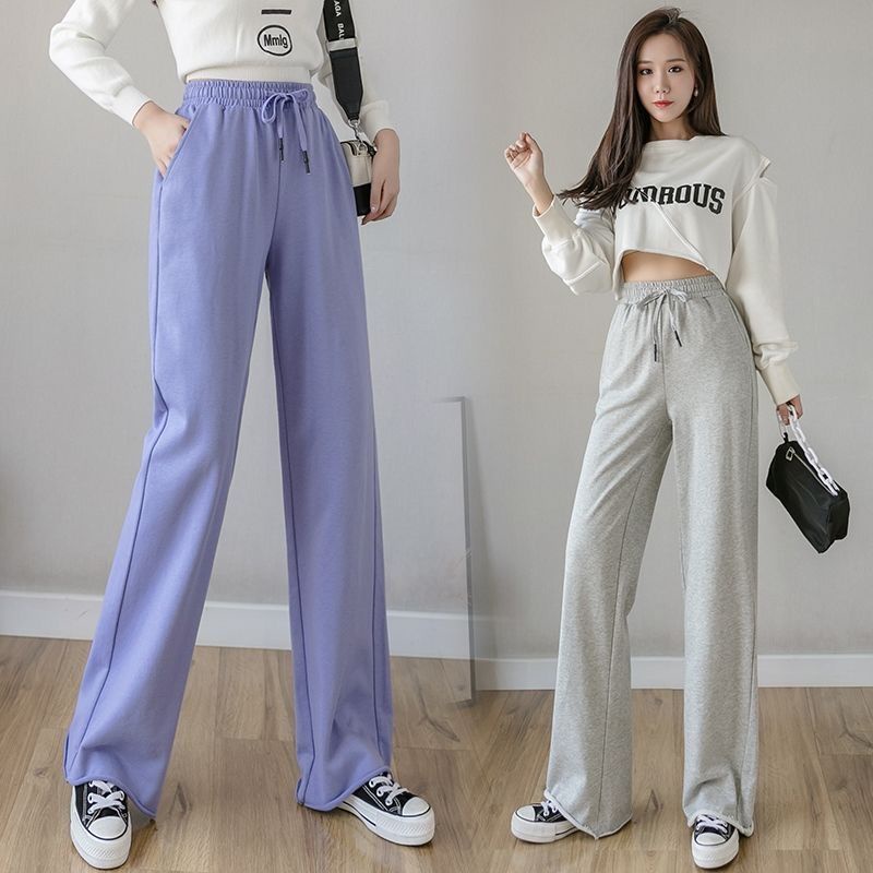 Quần Dài Ống Rộng Màu Trơn Thời Trang Nữ Tính
