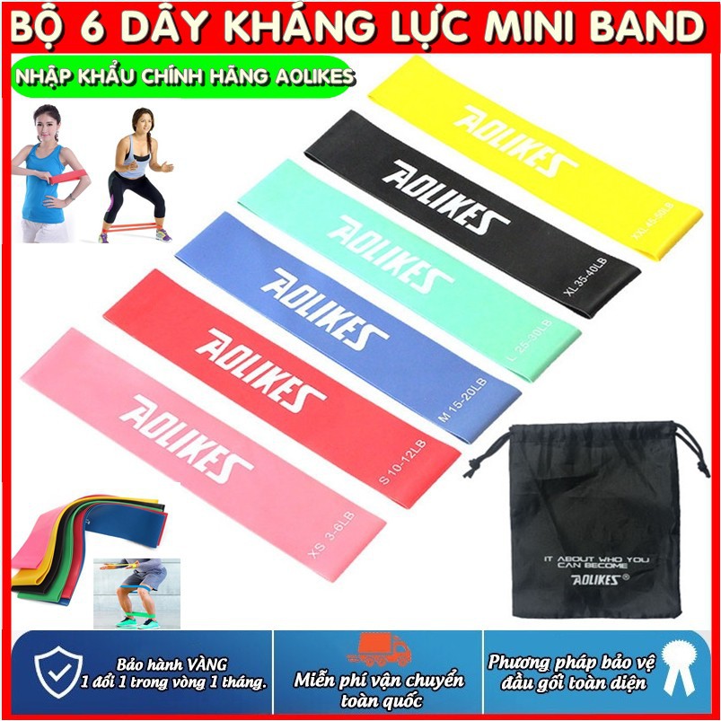 Dây mini Band, Dây cao su kháng lực tập chân mông aolikes 3601