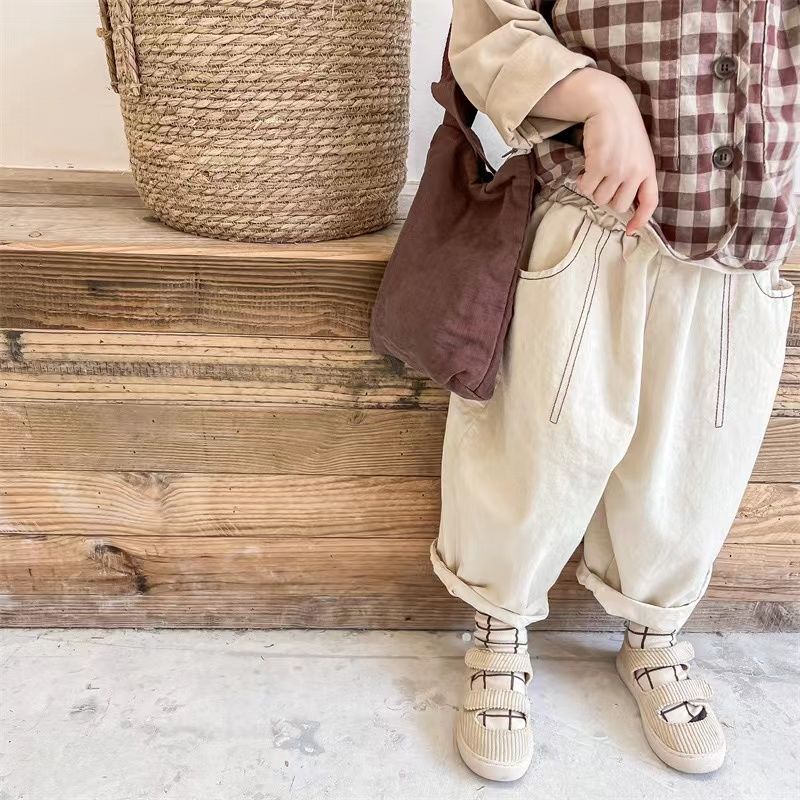[Babycat] Hàng Có Sẵn Quần Harem Cotton Phong Cách Nhật Hàn Hàn Quốc Thời Trang Mùa Xuân Cho Bé Trai Và Bé Gái
