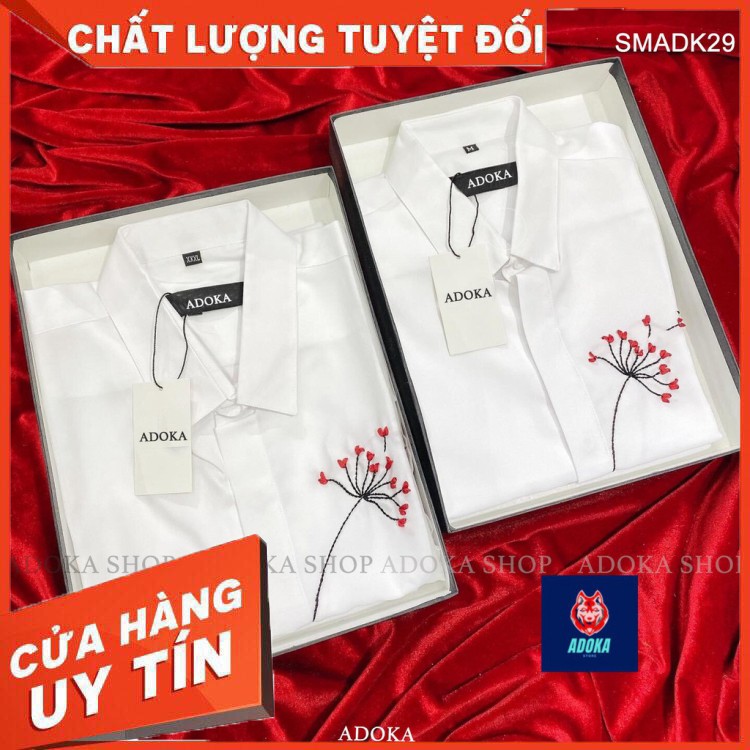 [Mã ADOKA118 giảm 10k đơn 100k ]Áo Sơ Mi Nam Nữ Đồ Đôi Dài Tay DOKA STORE In Họa Tiết Nhỏ  D6 Đợt 1