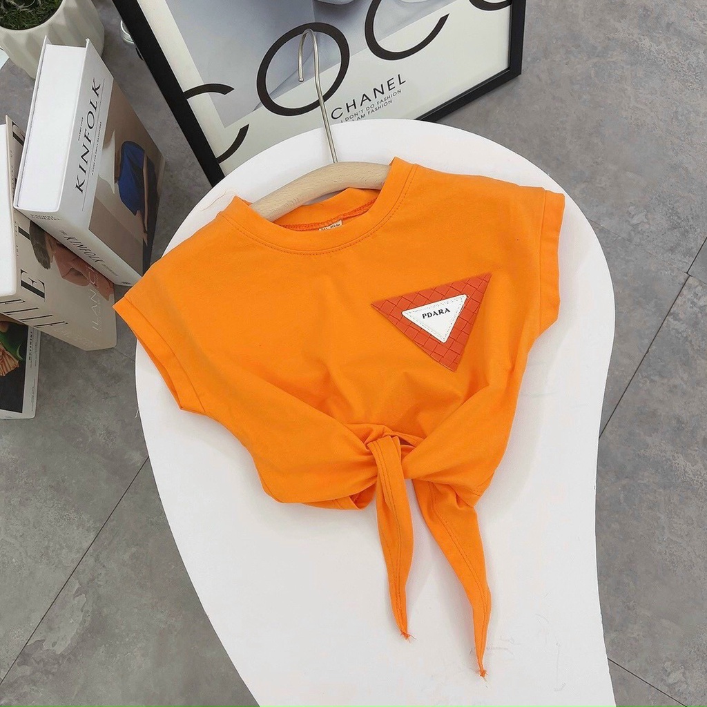Áo Thun Bé Gái - Áo Croptop Buộc Dây Bé Gái xinh xắn - Size từ 9 - 33kg