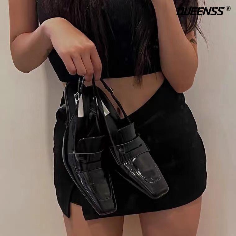 Giày Cao Gót Mũi Vuông Phong Cách Âu Mỹ 2022 Cho Nữ