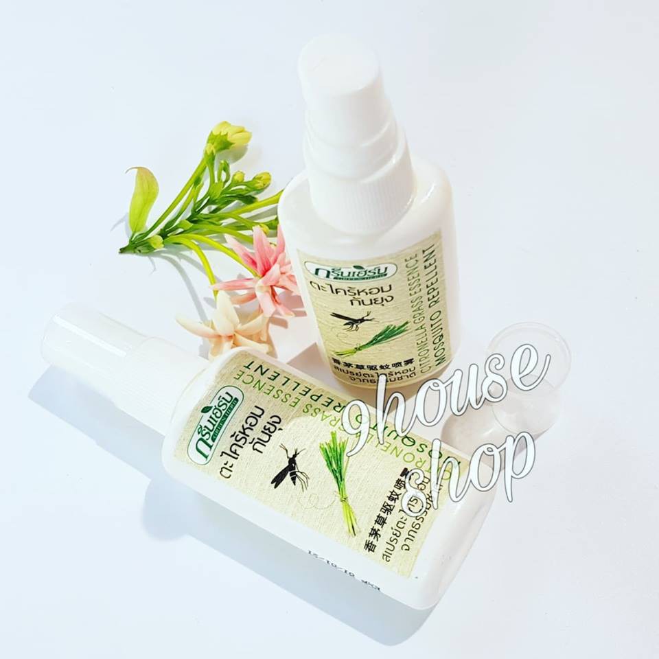 ❤ Vanilla ❤ Xịt Chống Muỗi Tinh Dầu Sả Green Herb Thái Lan /50ML (dùng được cho bé & người lớn)
