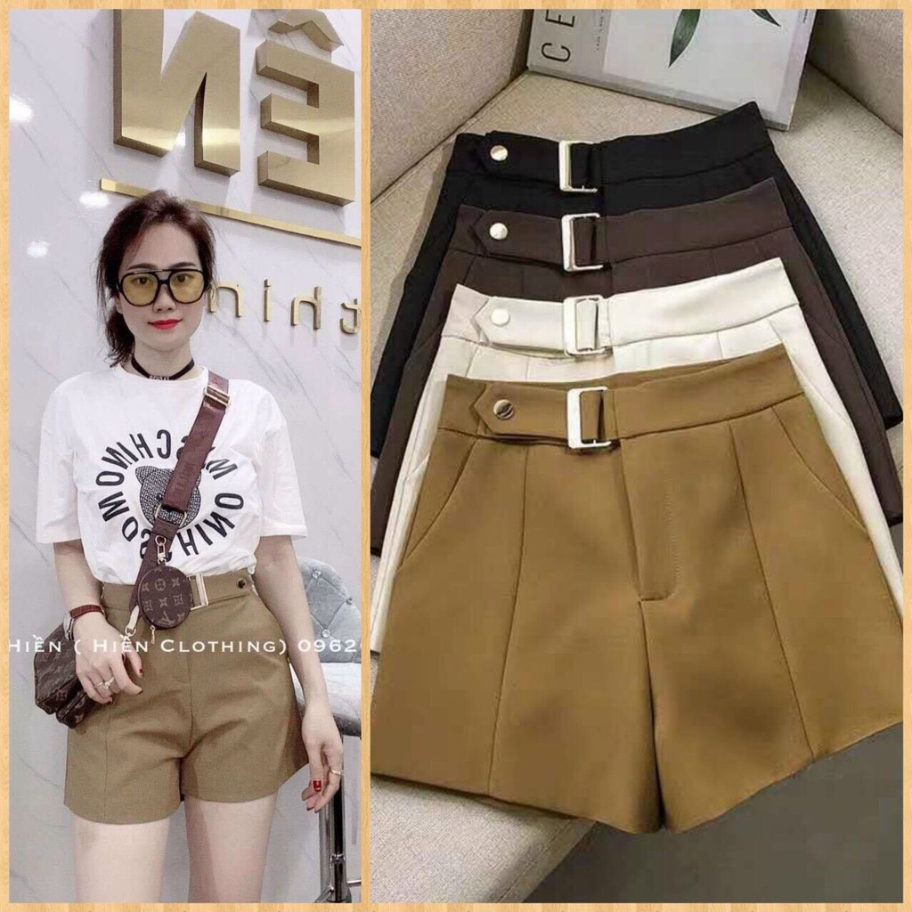 [Mã FAMAYWA giảm 10K đơn 50K] Quần Sooc Nữ cạp cao đai liền Vintage Hàn Quốc( MÃ QS004) | BigBuy360 - bigbuy360.vn