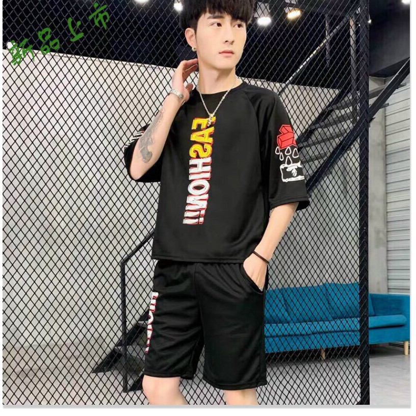 SET BỘ THỂ THAO NAM PHONG CÁCH HỌA TIẾT CÁ TÍNH THUN CO GIẢN 4 CHIỀU THOÁNG MÁT LANA FASHION
