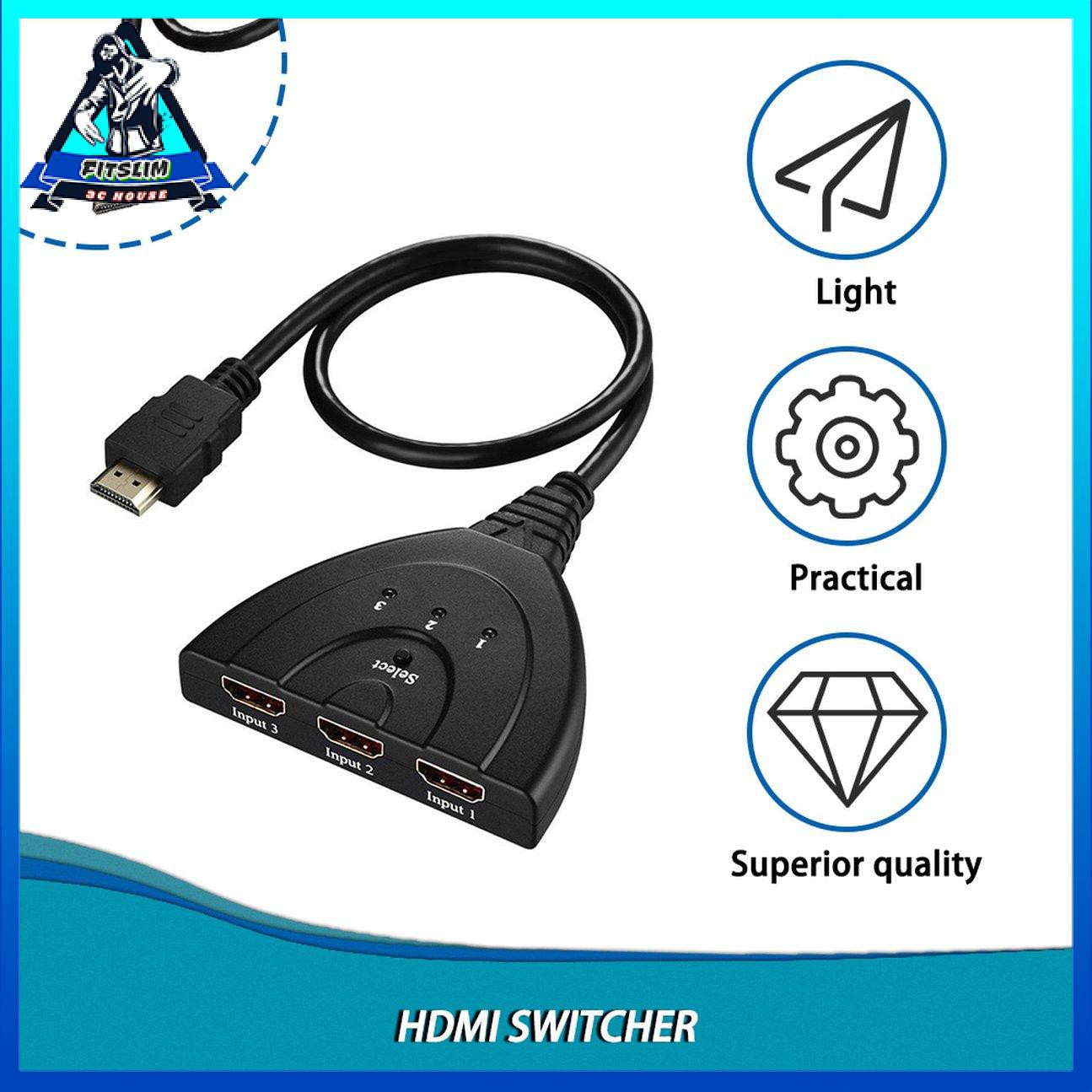 3 cổng HDMI In và 1 HDMI Out Full HD 1080P HDMI Switch Display 3D