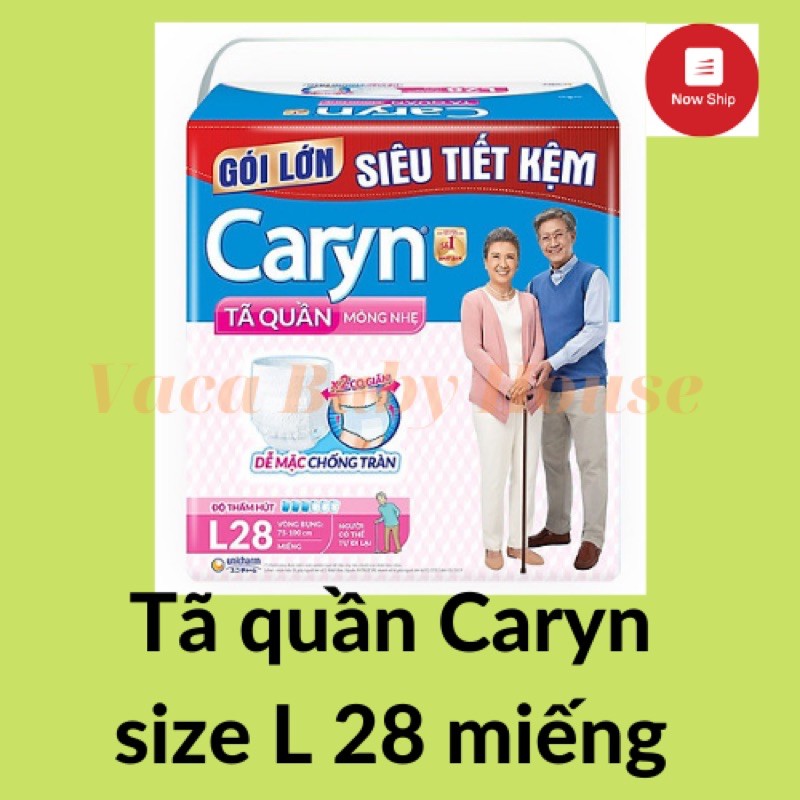 (HCM-NOWSHIP) Tã quần Caryn size L gói 28 miếng siêu tiết kiệm