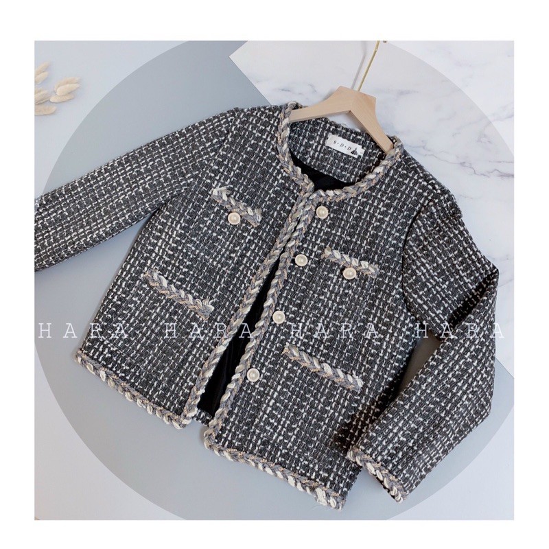 áo khoác dạ tweed thừng khuy ngọc hàng chuẩn SDD (có sẵn) | BigBuy360 - bigbuy360.vn